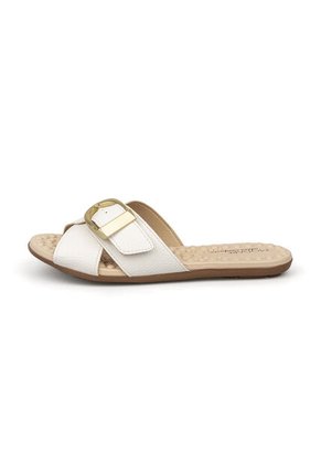 Sandalia Plana Marfil-Dorado Napa Floather Modare