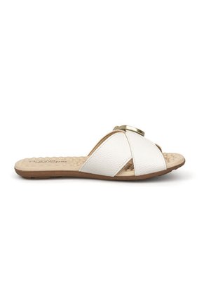 Sandalia Plana Marfil-Dorado Napa Floather Modare