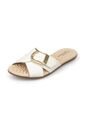 Sandalia Plana Marfil-Dorado Napa Floather Modare de MODARE
