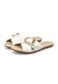 Sandalia Plana Marfil-Dorado Napa Floather Modare de MODARE
