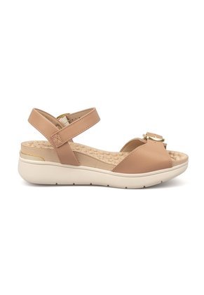 Sandalia Plataforma Napa Floather Nature Nude Modare