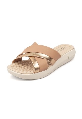 Sandalia Plana Napa Floather Nude/Oro Rosado Modare MODARE