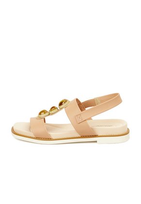 SANDALIA PLANA NUDE CRISTAL MODARE