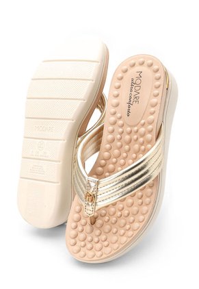 Sandalia Tacón Corrido Dorado-Marfil MODARE