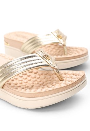 Sandalia Tacón Corrido Dorado-Marfil MODARE