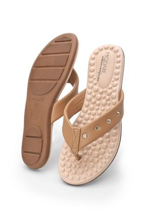 Sandalia Plana Café-Dorado MODARE