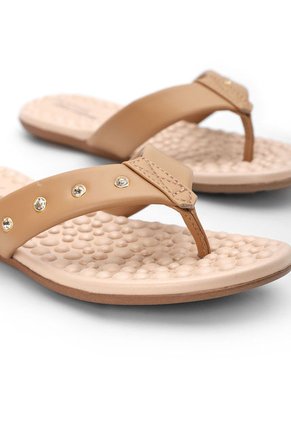 Sandalia Plana Café-Dorado MODARE