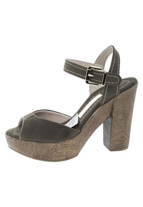 Sandalia Tacón Verde Militar Moleca