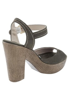 Sandalia Tacón Verde Militar Moleca