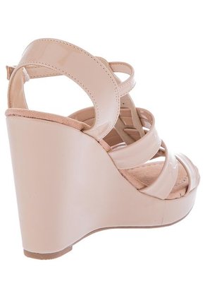 Sandalia Tacón Corrido Beige Moleca