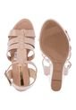Sandalia Tacón Corrido Beige Moleca de Moleca