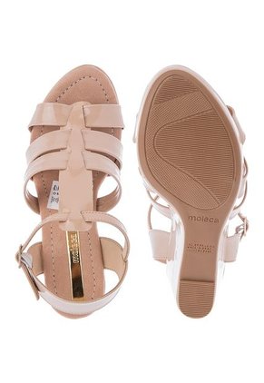 Sandalia Tacón Corrido Beige Moleca