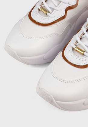 Tenis Blanco-Naranja-Café moleca