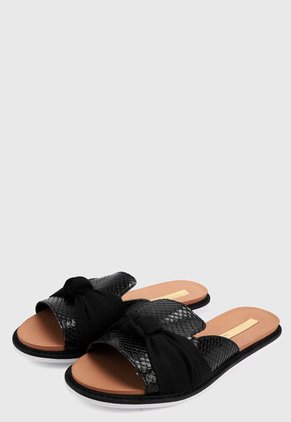 Sandalia Plana Negro moleca