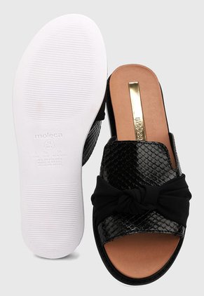 Sandalia Plana Negro moleca