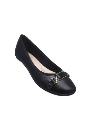 BALETA MOLECA PLANA NEGRA PARA MUJER