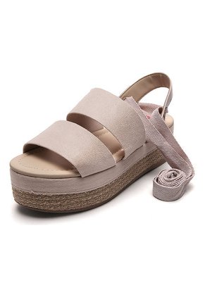 Sandalia Tacón Corrido Beige moleca