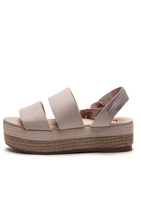 Sandalia Tacón Corrido Beige moleca