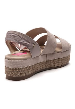 Sandalia Tacón Corrido Beige moleca