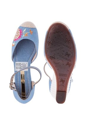 Sandalia Tacón Corrido Azul denim Moleca
