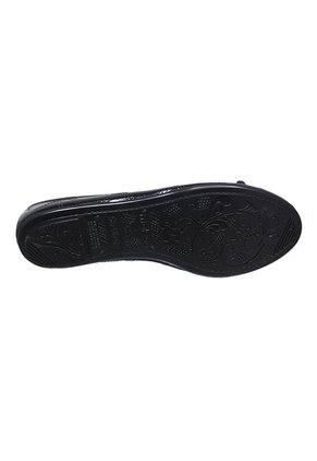 Baleta Negra Plana Moleca Para Mujer