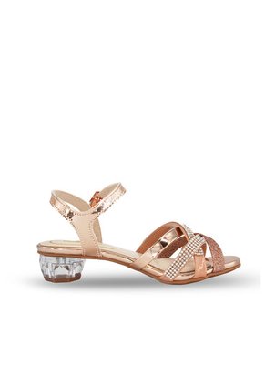 Sandalia Oro Rosa Tacón Cristal Molekinha