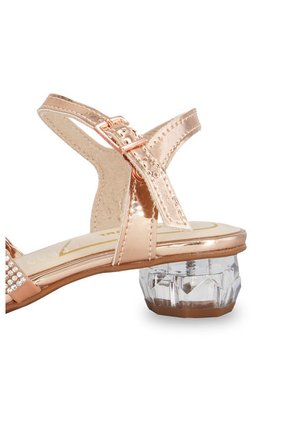 Sandalia Oro Rosa Tacón Cristal Molekinha