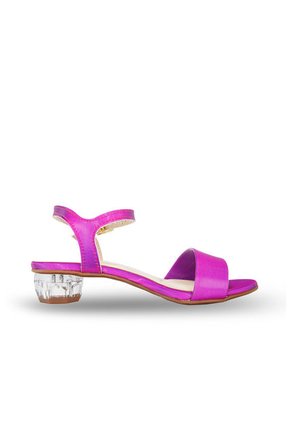 Sandalia Tacón Cristal Rosa Holografico  Molekinha