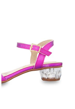 Sandalia Tacón Cristal Rosa Holografico  Molekinha