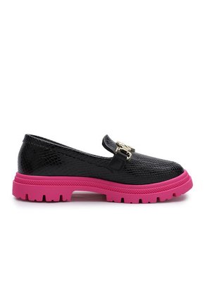 Mocasín Negro-Fucsia-Dorado Molekinha