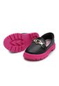 Mocasín Negro-Fucsia-Dorado Molekinha de Molekinha