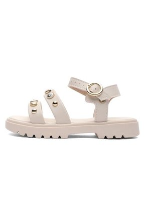 Sandalia Plataforma Baja Niña Marfil-Dorado Molekinha
