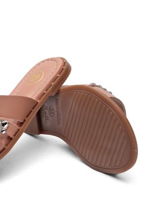 Sandalia Plana Mule Niña Nude-Plata Molekinha