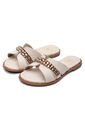 Sandalia Plana Mule Niña Marfil-Dorado Molekinha de Molekinha