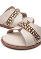 Sandalia Plana Mule Niña Marfil-Dorado Molekinha de Molekinha