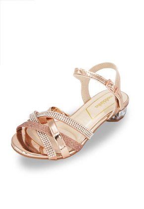 Sandalia Oro Rosa Tacón Cristal Molekinha