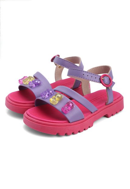 Sandalia Violeta-Fucsia-Amarillo Molekinha