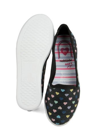 Baleta Negro-Multicolor-Blanco Molekinha Molekinha