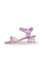 Sandalia Tacón De Corazón Morado Holográfico  Molekinha de Molekinha