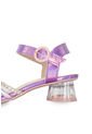 Sandalia Tacón De Corazón Morado Holográfico  Molekinha de Molekinha