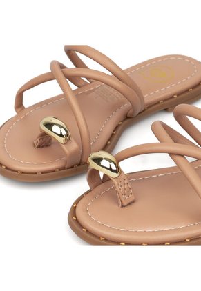 Sandalia Plana Infantil Niña Nude Napa Molekinha