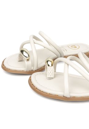 Sandalia Plana Infantil Niña Marfil Napa Molekinha