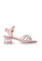Sandalia Tacón De Corazón Rosa Holográfico  Molekinha de Molekinha