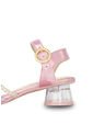 Sandalia Tacón De Corazón Rosa Holográfico  Molekinha de Molekinha