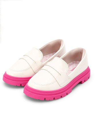 Mocasín Chunky Marfil-Magenta Molekinha Molekinha