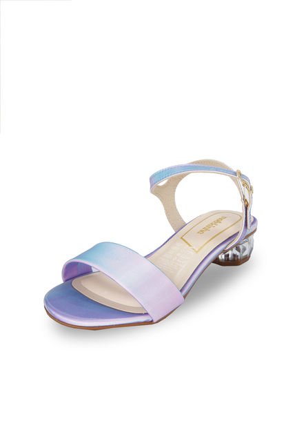 Sandalia Tacón Cristal  Multi Azul Molekinha