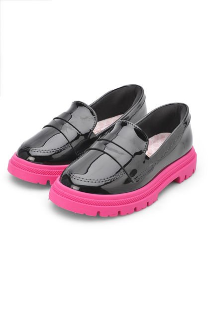 Mocasín Chunky Negro-Magenta Molekinha