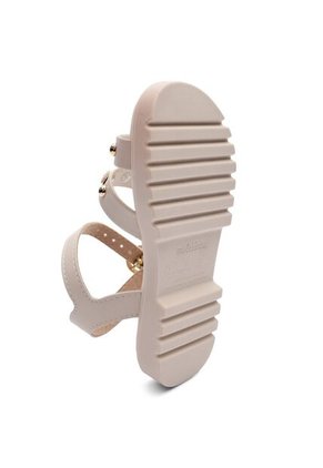 Sandalia Plataforma Baja Niña Marfil-Dorado Molekinha