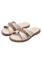 Sandalia Plana Mule Niña Marfil-Dorado Molekinha de Molekinha