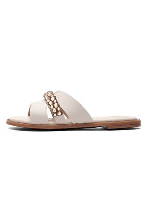 Sandalia Plana Mule Niña Marfil-Dorado Molekinha